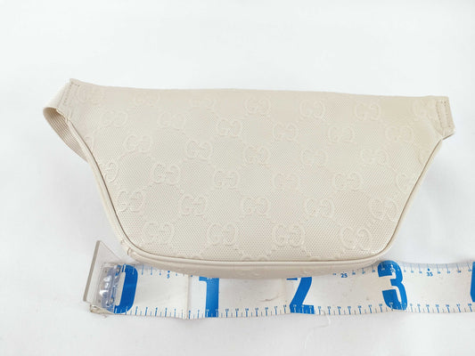 GUCCI Guccissima Body Bag White 645098 Waist Bag