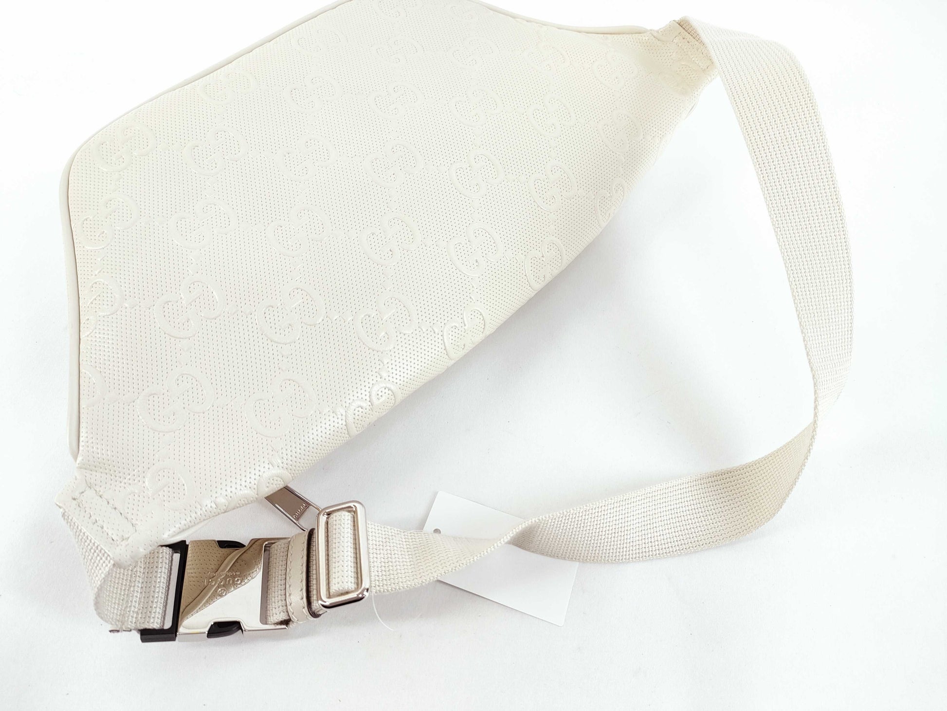 GUCCI Guccissima Body Bag White 645098 Waist Bag