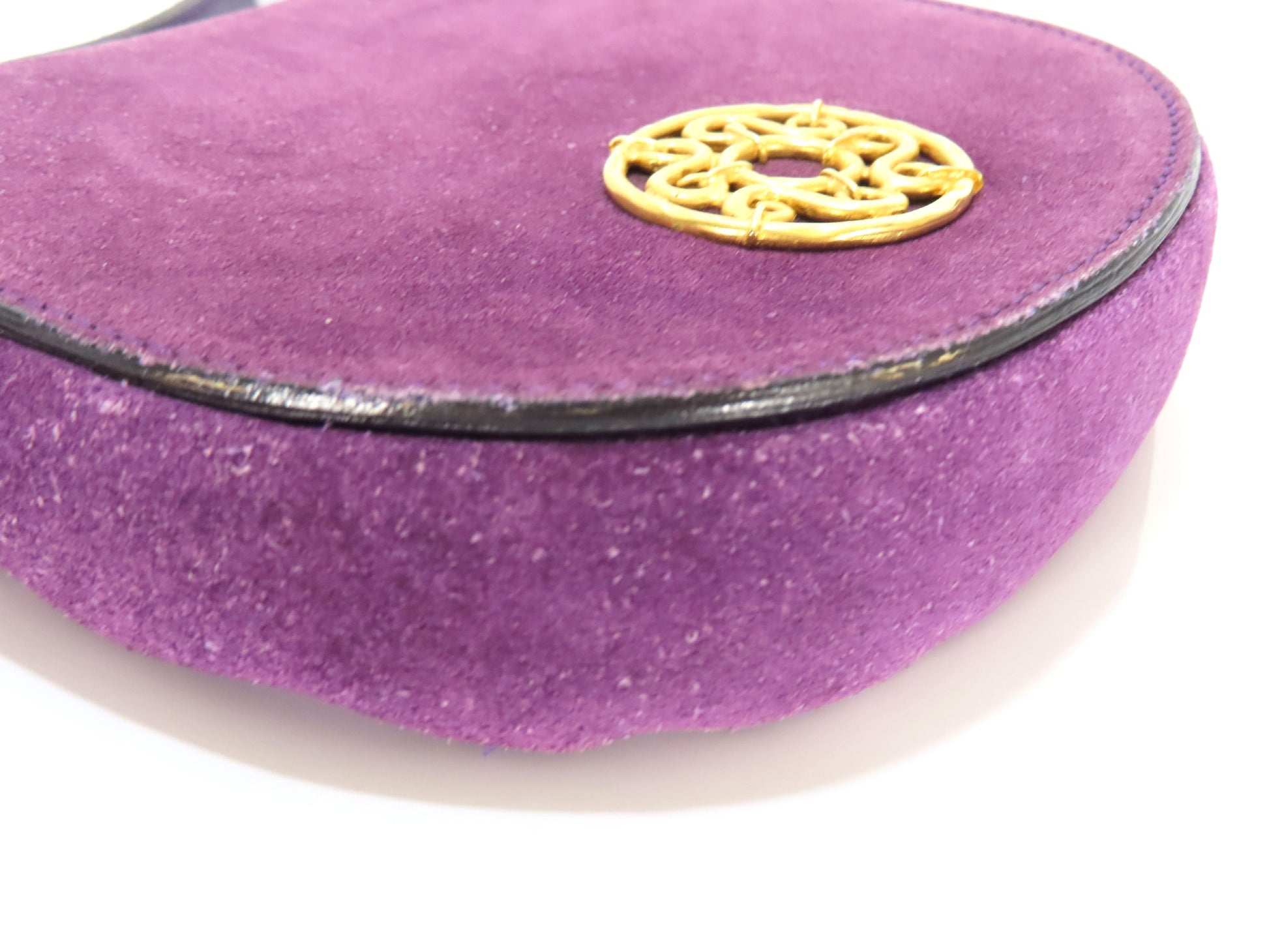 CELINE CELINE Circle Hardware Shoulder Bag Suede Shoulder Bag