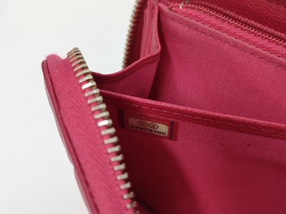 CHANEL Camellia Round Zip Wallet