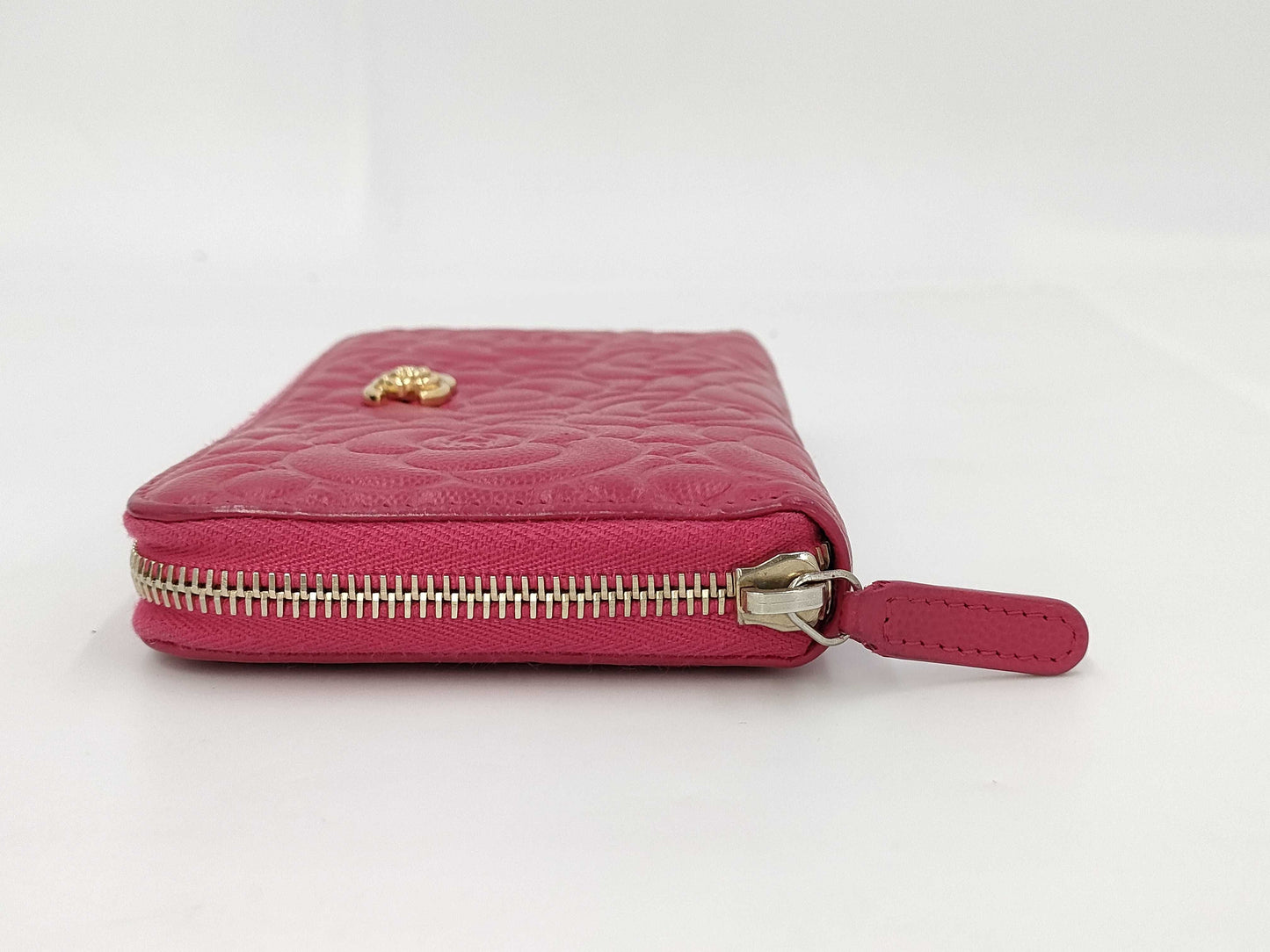 CHANEL Camellia Round Zip Wallet