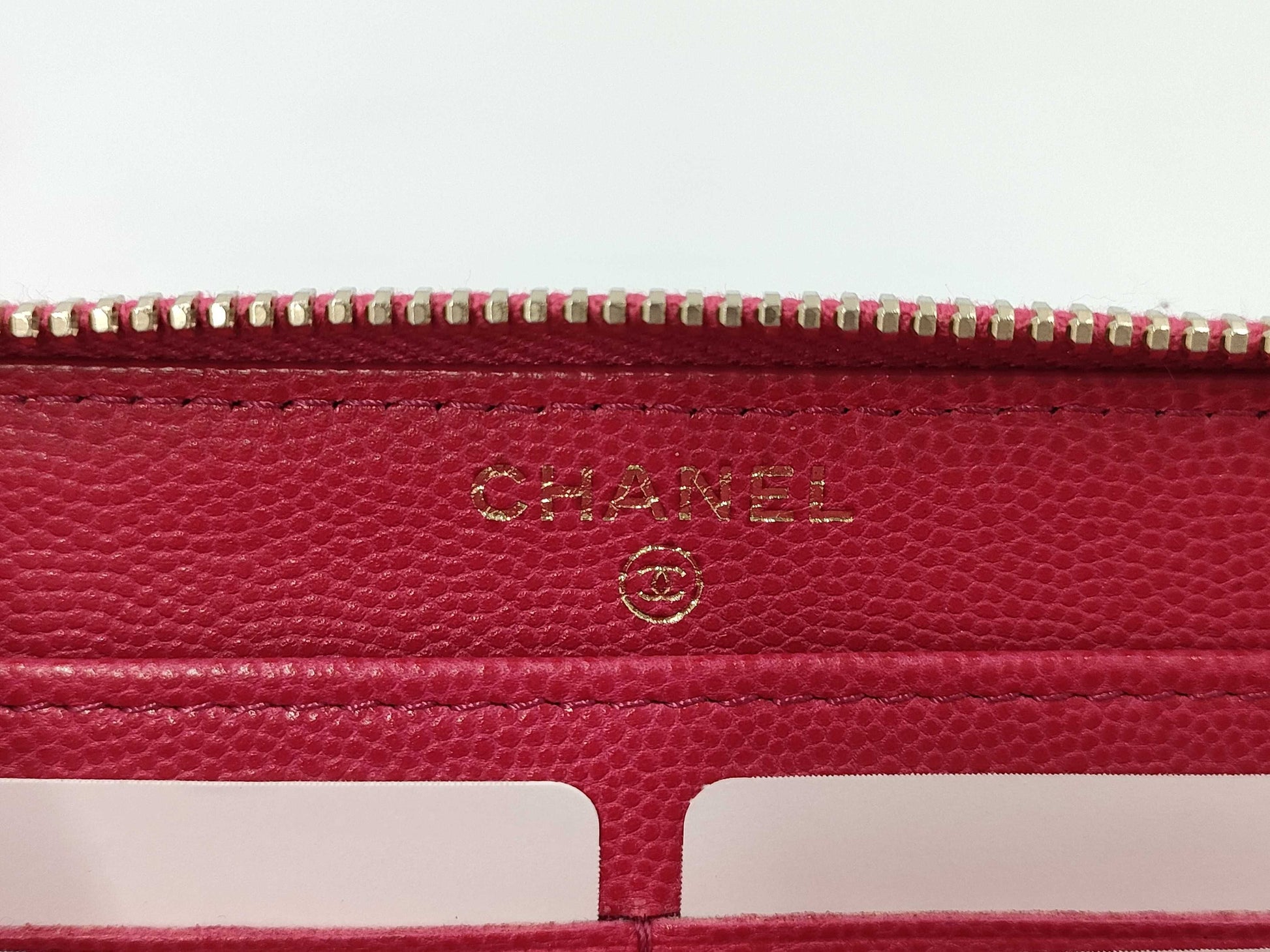 CHANEL Camellia Round Zip Wallet