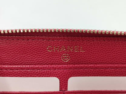 CHANEL Camellia Round Zip Wallet