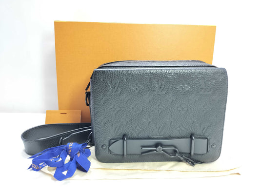 LOUIS VUITTON Monogram Empreinte Steamer Messenger Bag M57307 Monogram Empreinte Black Shoulder Bag