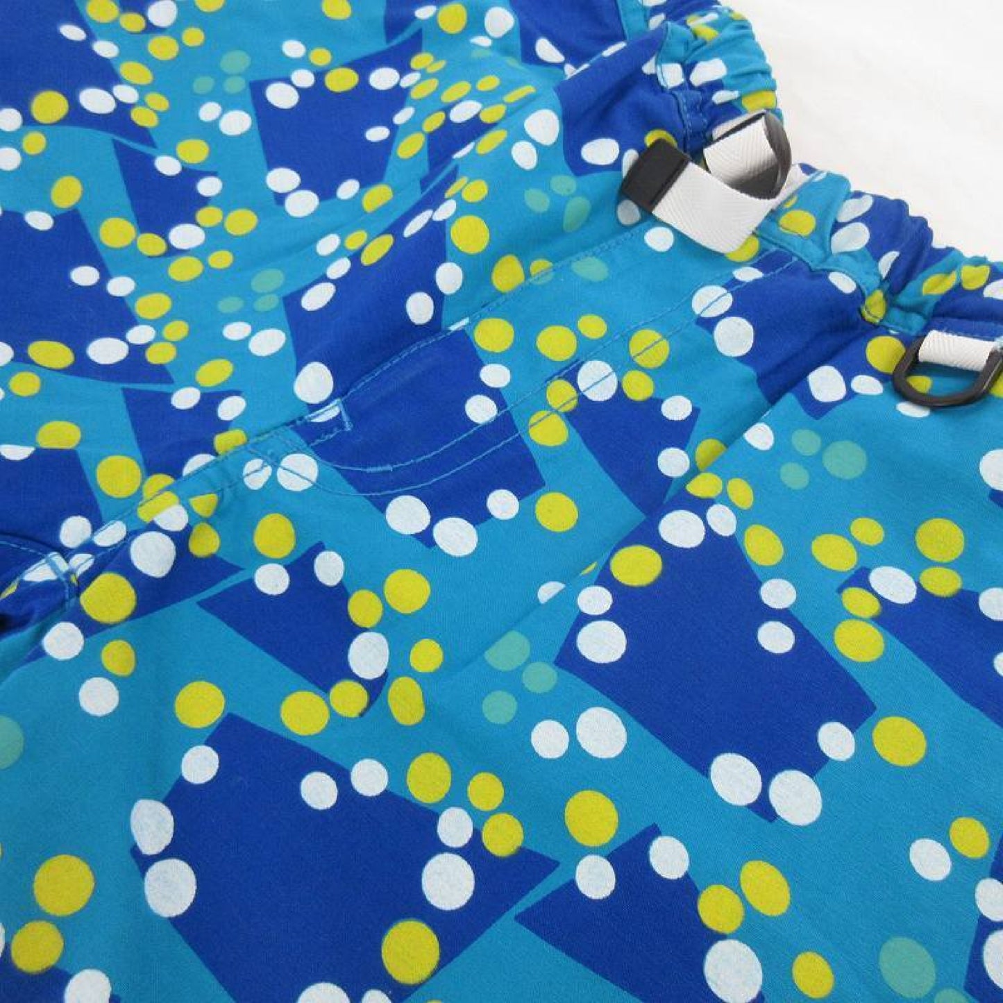COMME des GARÇONS GANRYU AD2012 EK-P021 Shorts with Half Polka Dots, Blue and Yellow, Size M, Unused with Tags