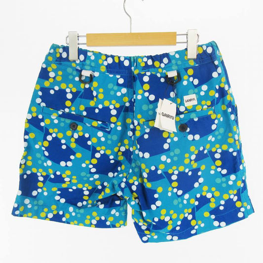 COMME des GARÇONS GANRYU AD2012 EK-P021 Shorts with Half Polka Dots, Blue and Yellow, Size M, Unused with Tags