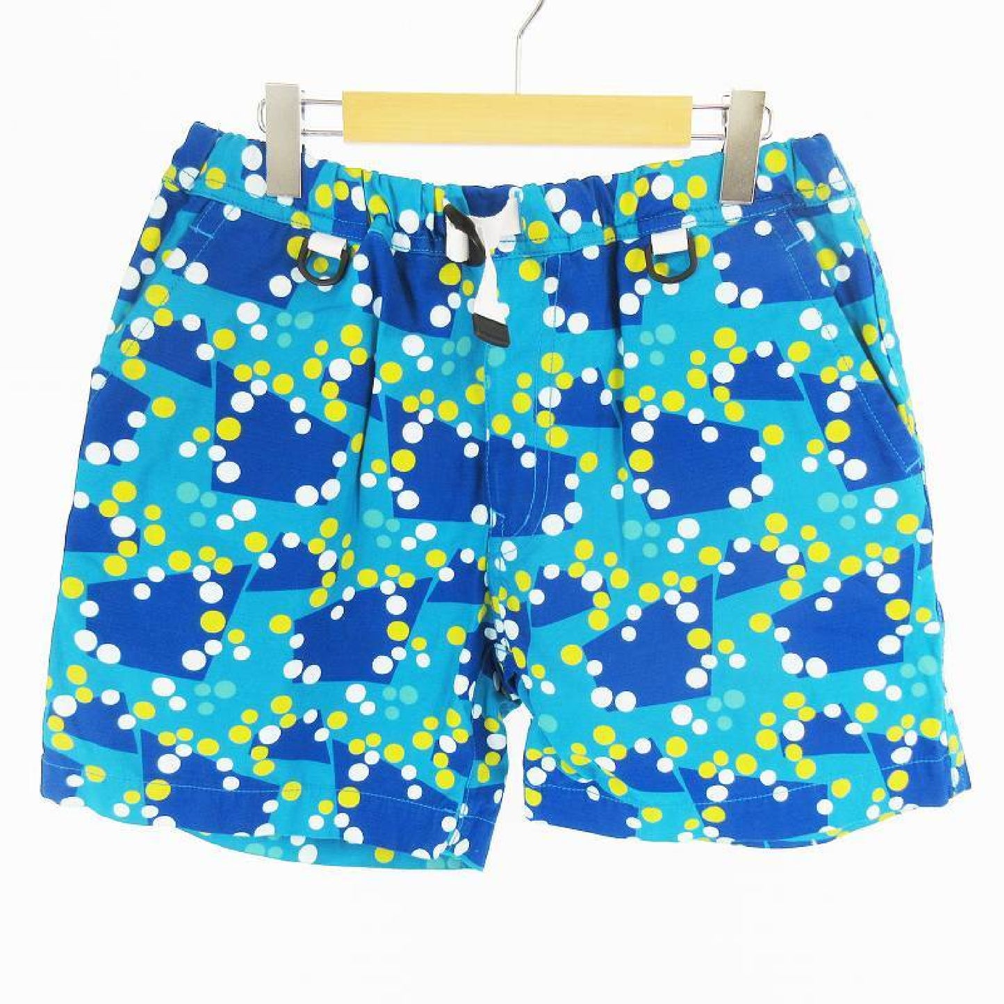 COMME des GARÇONS GANRYU AD2012 EK-P021 Shorts with Half Polka Dots, Blue and Yellow, Size M, Unused with Tags