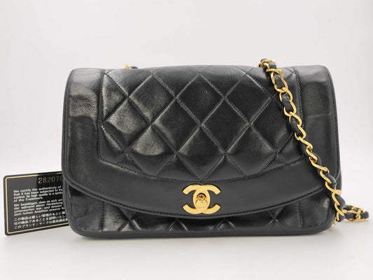 CHANEL Matelasse Lamb Diana 22 Chain Shoulder Bag with Unclear Seal