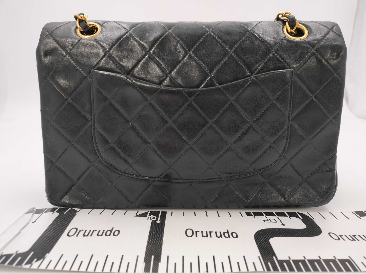 CHANEL Double Flap 25 Lamb Chain Shoulder Bag with Seal