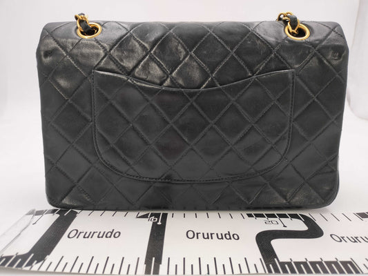 CHANEL Double Flap 25 Lamb Chain Shoulder Bag with Seal