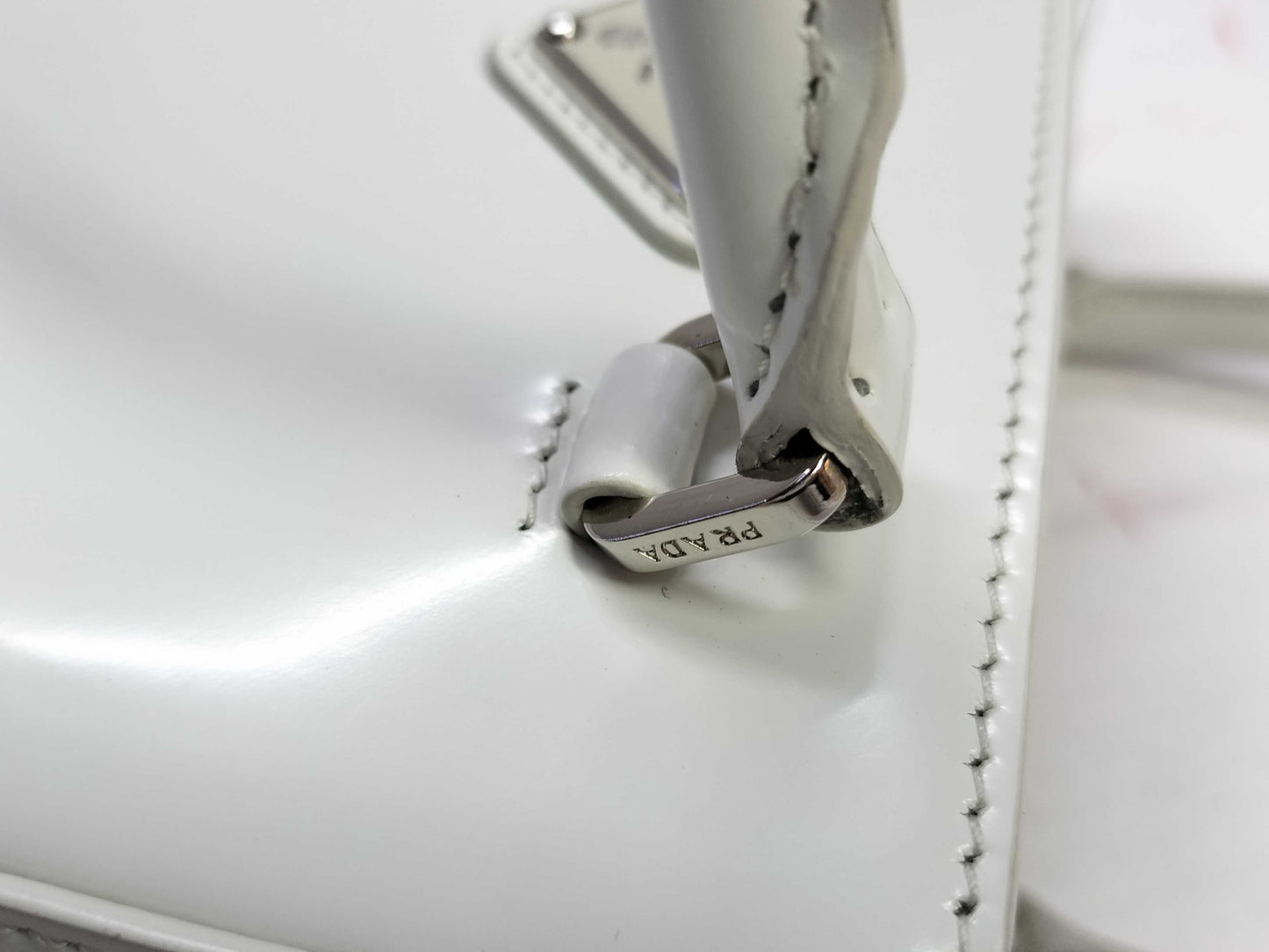 PRADA Brushed Leather Small 2-Way Handbag with Strap