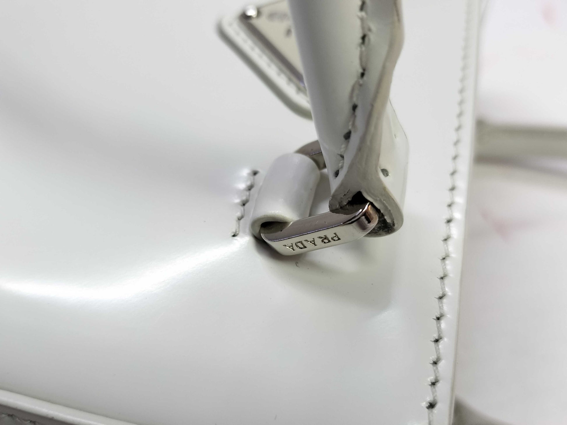 PRADA Brushed Leather Small 2-Way Handbag with Strap