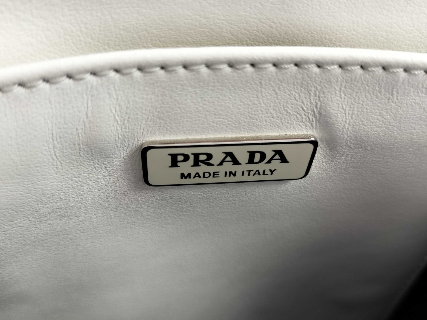 PRADA Brushed Leather Small 2-Way Handbag with Strap
