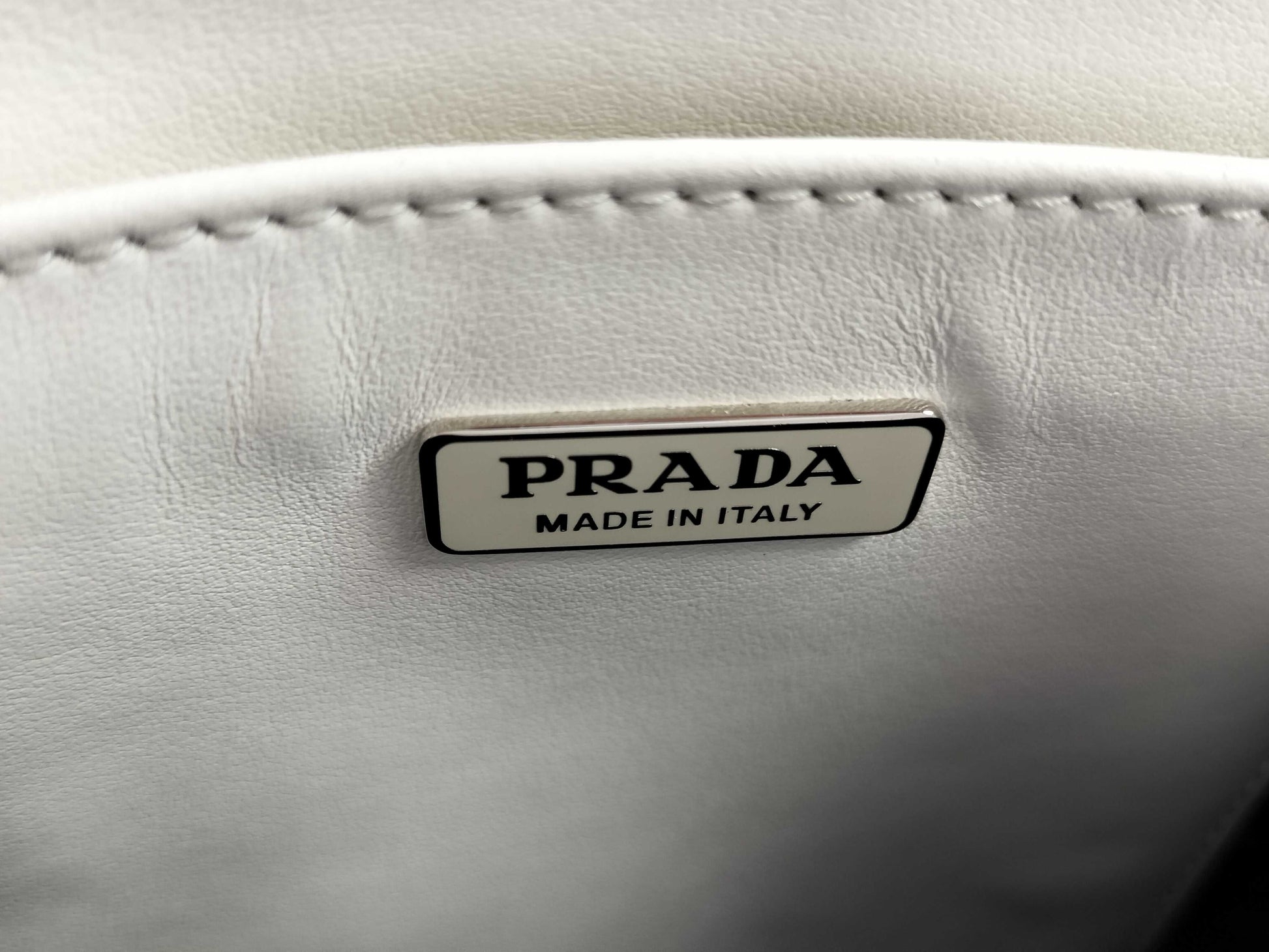 PRADA Brushed Leather Small 2-Way Handbag with Strap