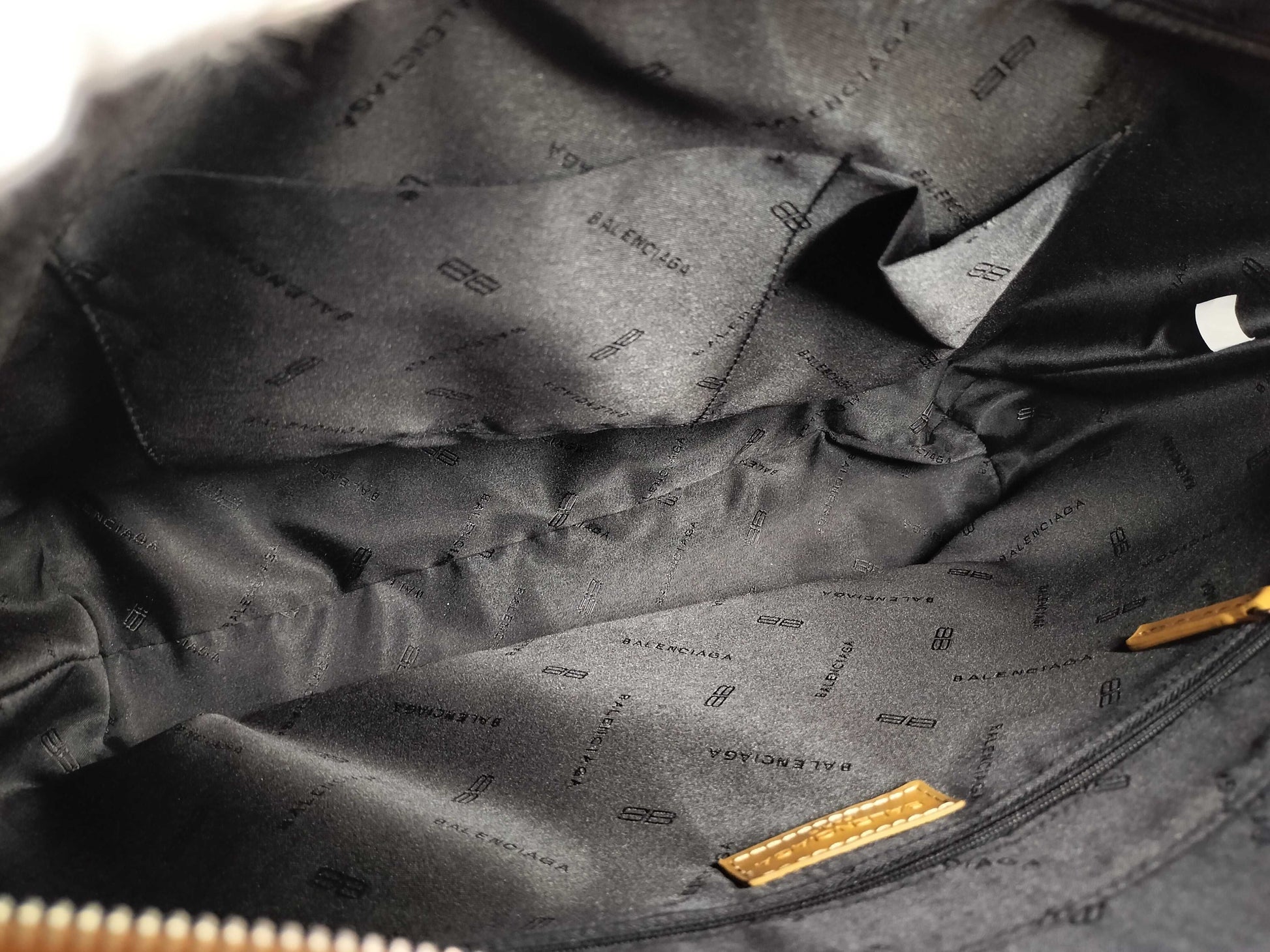 BALENCIAGA BB logo canvas and leather tote bag