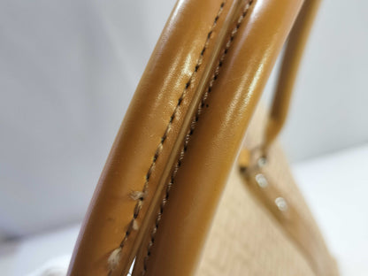 BALENCIAGA BB logo canvas and leather tote bag