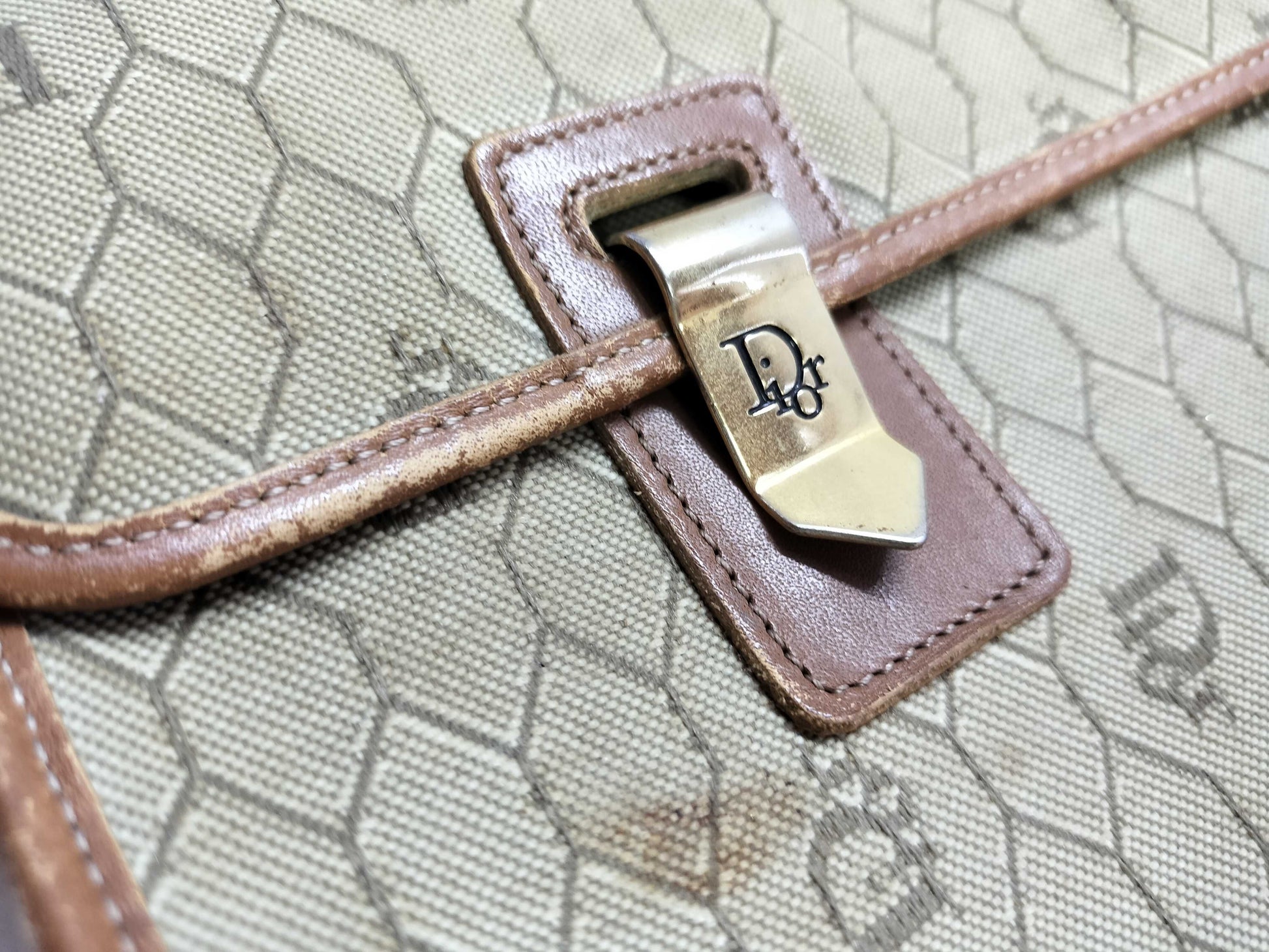 Dior Honeycomb Canvas Shoulder Bag
