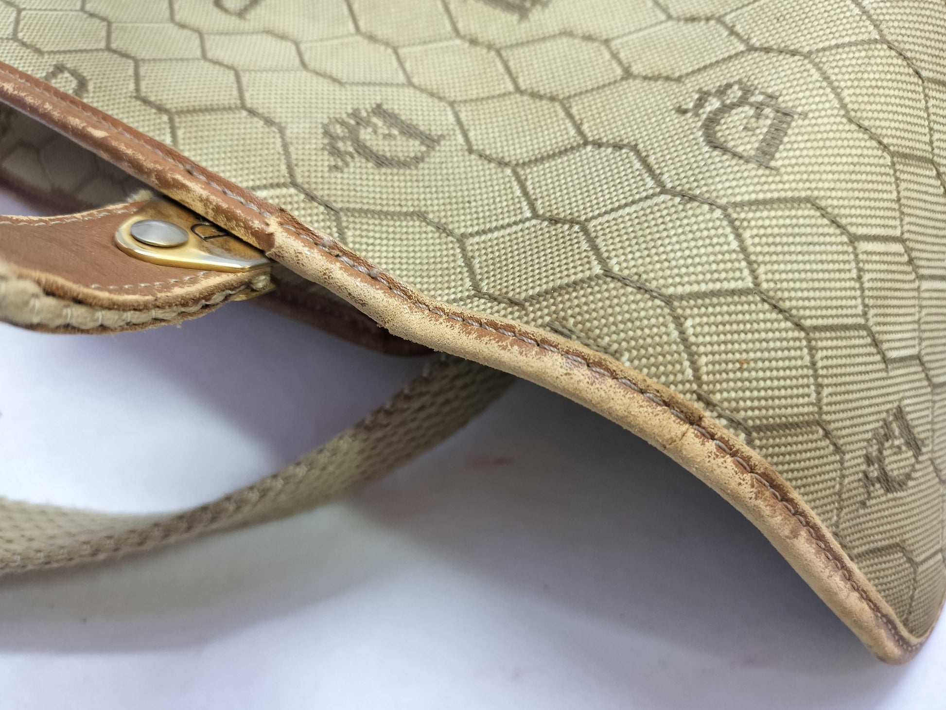 Dior Honeycomb Canvas Shoulder Bag