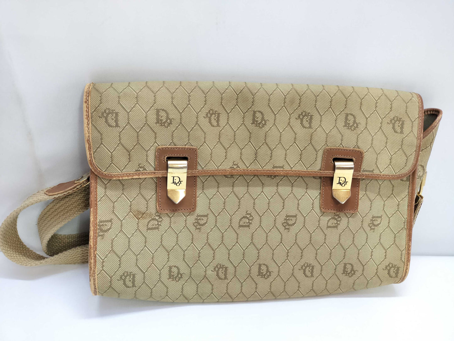 Dior Honeycomb Canvas Shoulder Bag