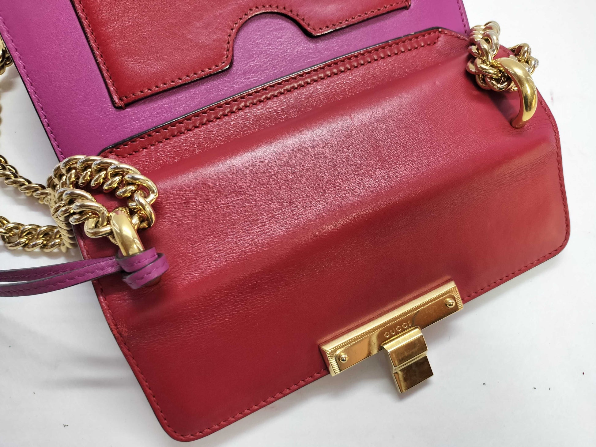 GUCCI Padlock Leather Chain Shoulder Bag