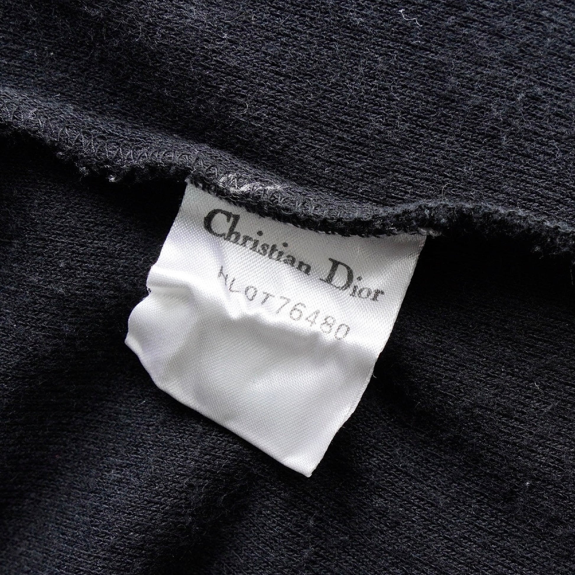 Dior Christian Dior 1990s Vintage CD Logo Embroidered Long Sweatshirt Black Women's Size M Top