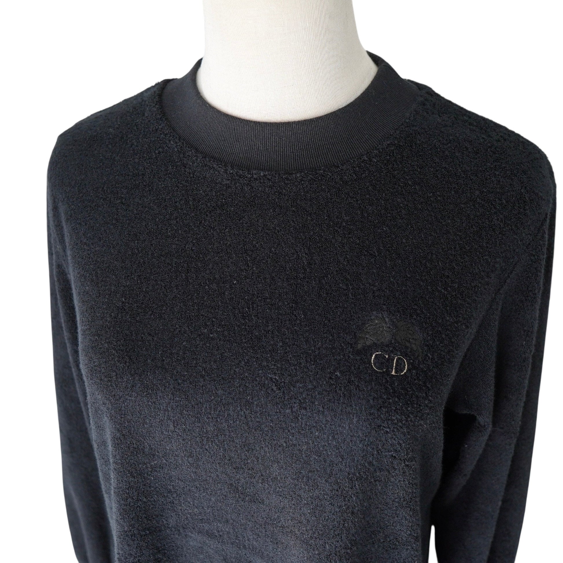 Dior Christian Dior 1990s Vintage CD Logo Embroidered Long Sweatshirt Black Women's Size M Top