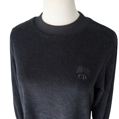 Dior Christian Dior 1990s Vintage CD Logo Embroidered Long Sweatshirt Black Women's Size M Top