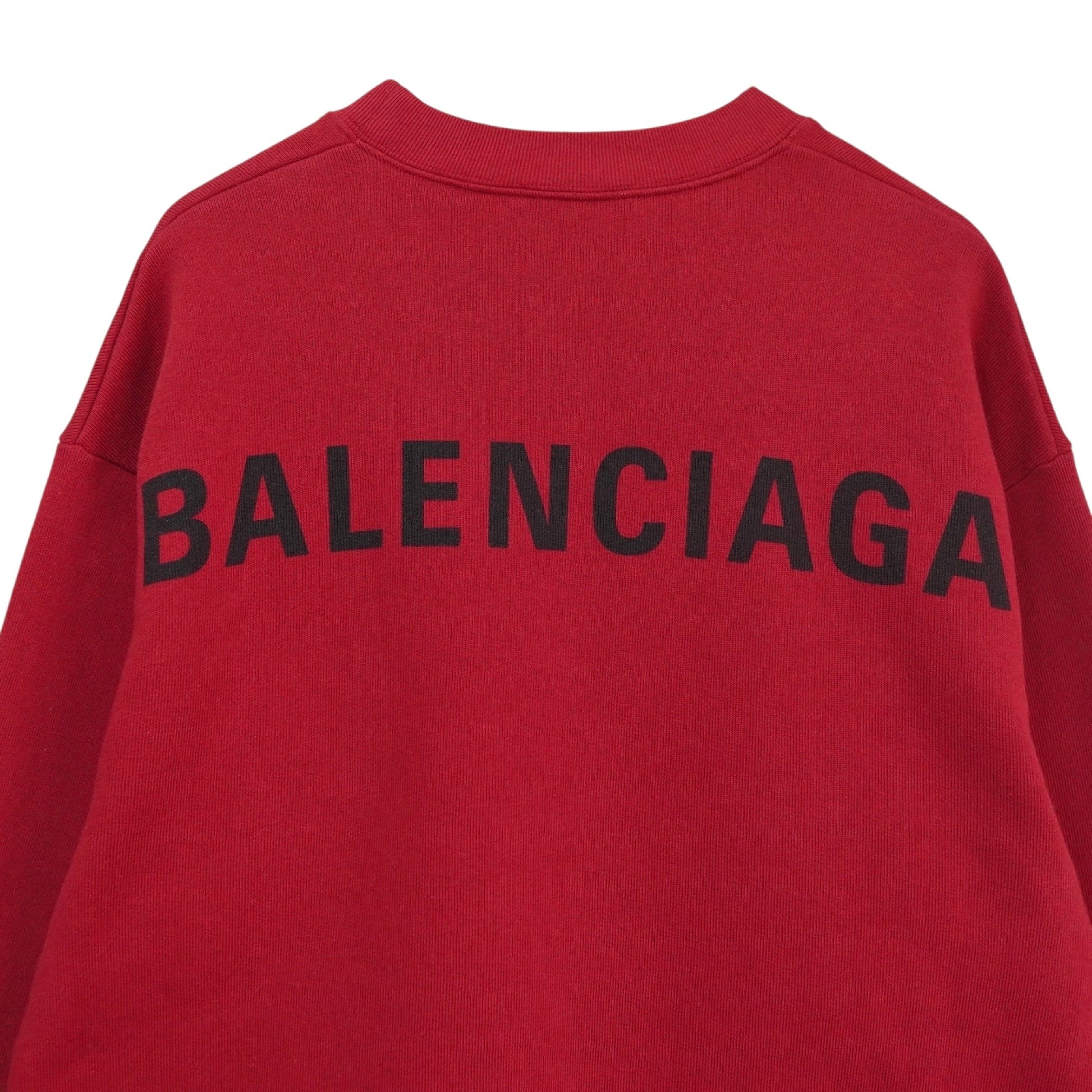 BALENCIAGA Logo Print Sweatshirt Red XS Top