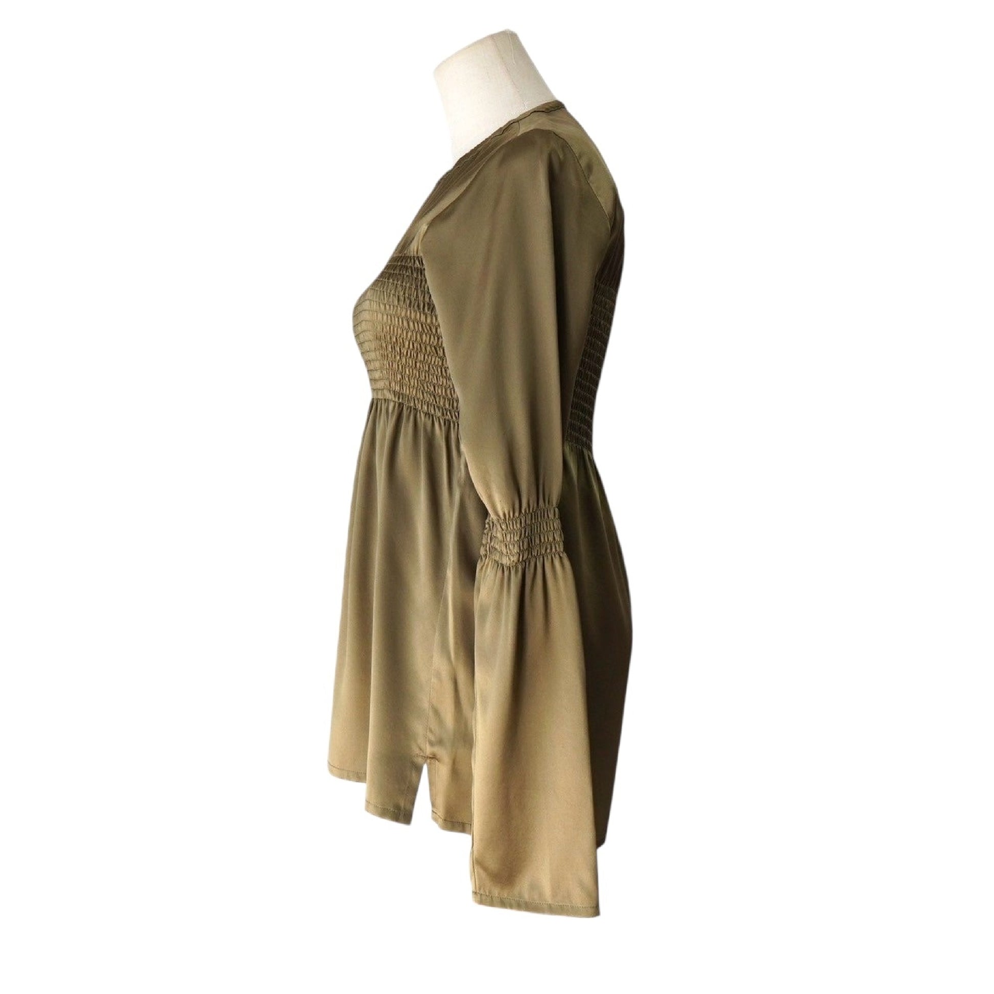Maison Margiela Tunic with Flared Sleeves, Khaki, Women's, Size 38
