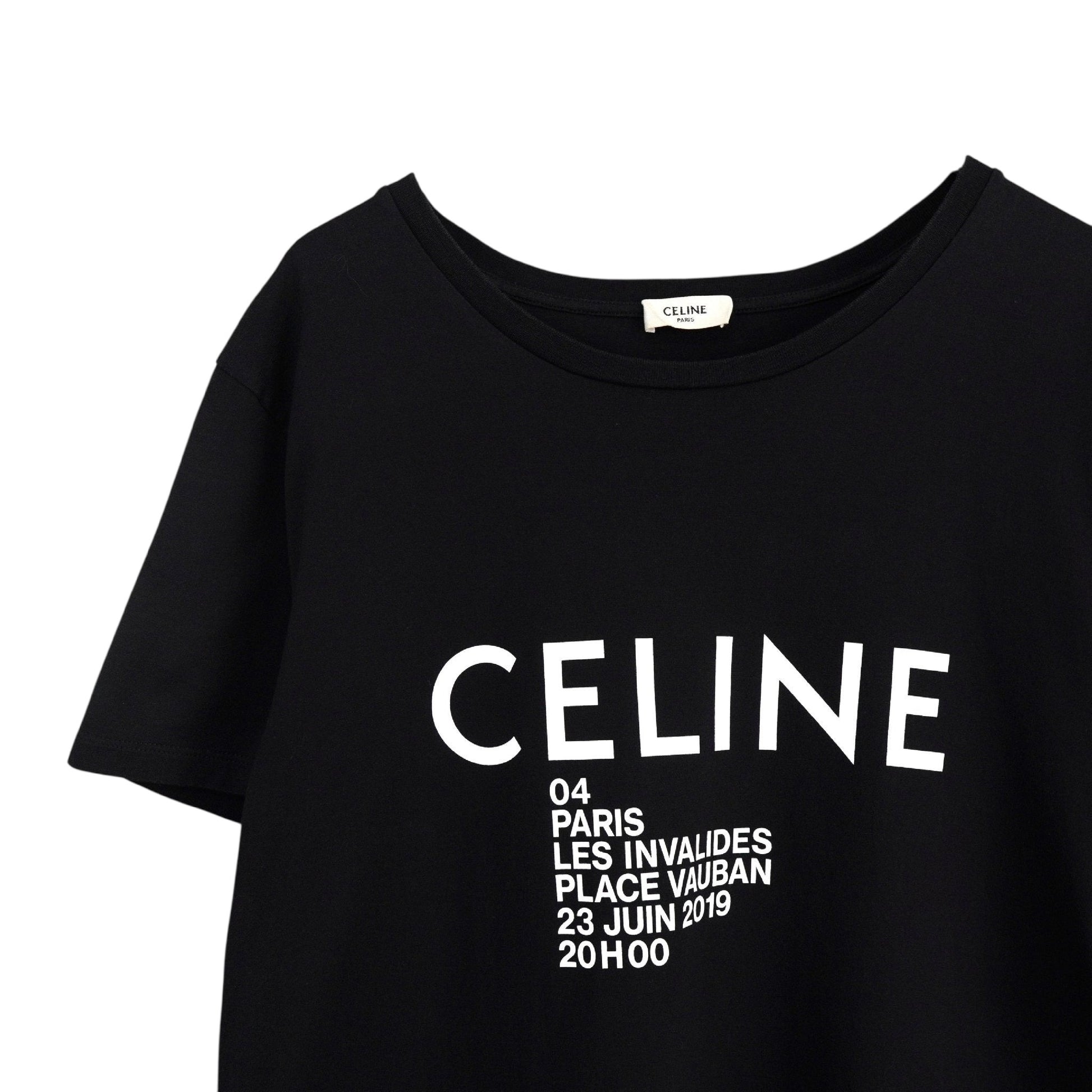 CELINE Classic Logo T-Shirt, Black, Size L