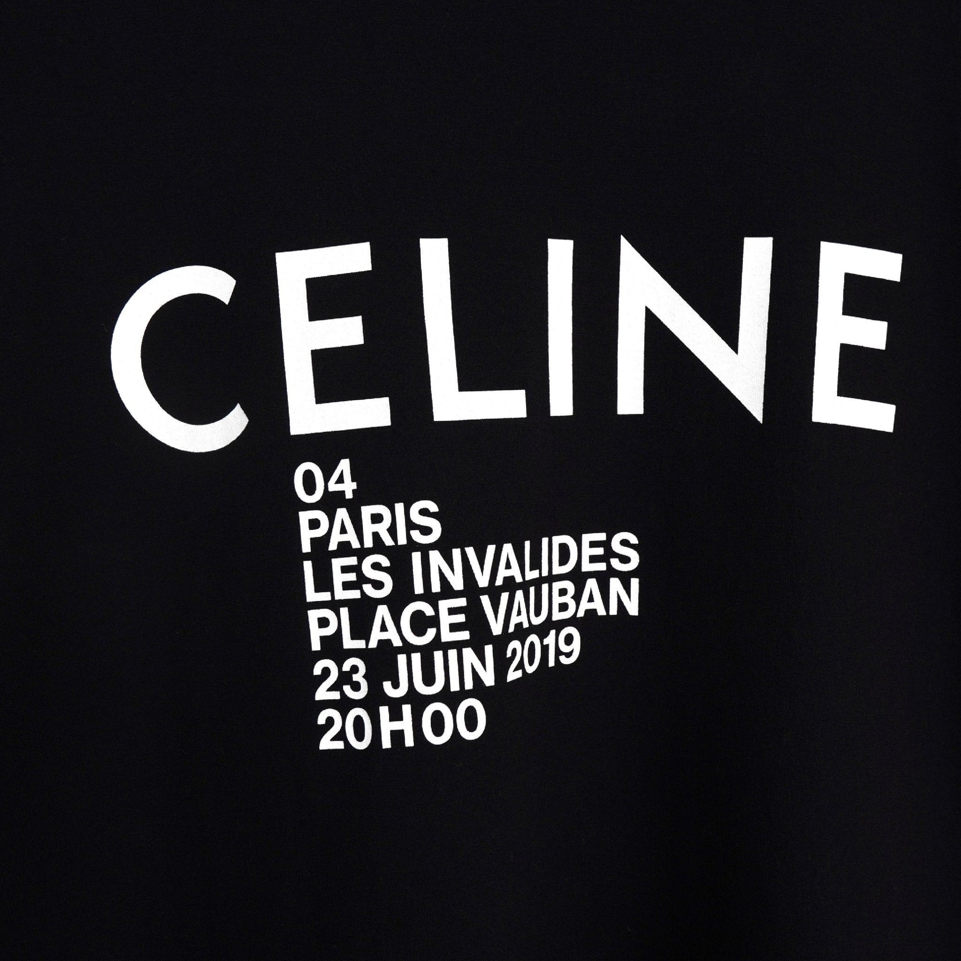 CELINE Classic Logo T-Shirt, Black, Size L