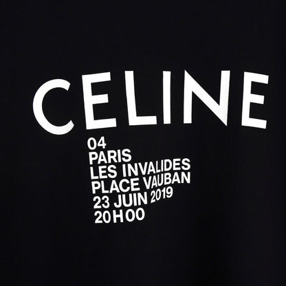 CELINE Classic Logo T-Shirt, Black, Size L