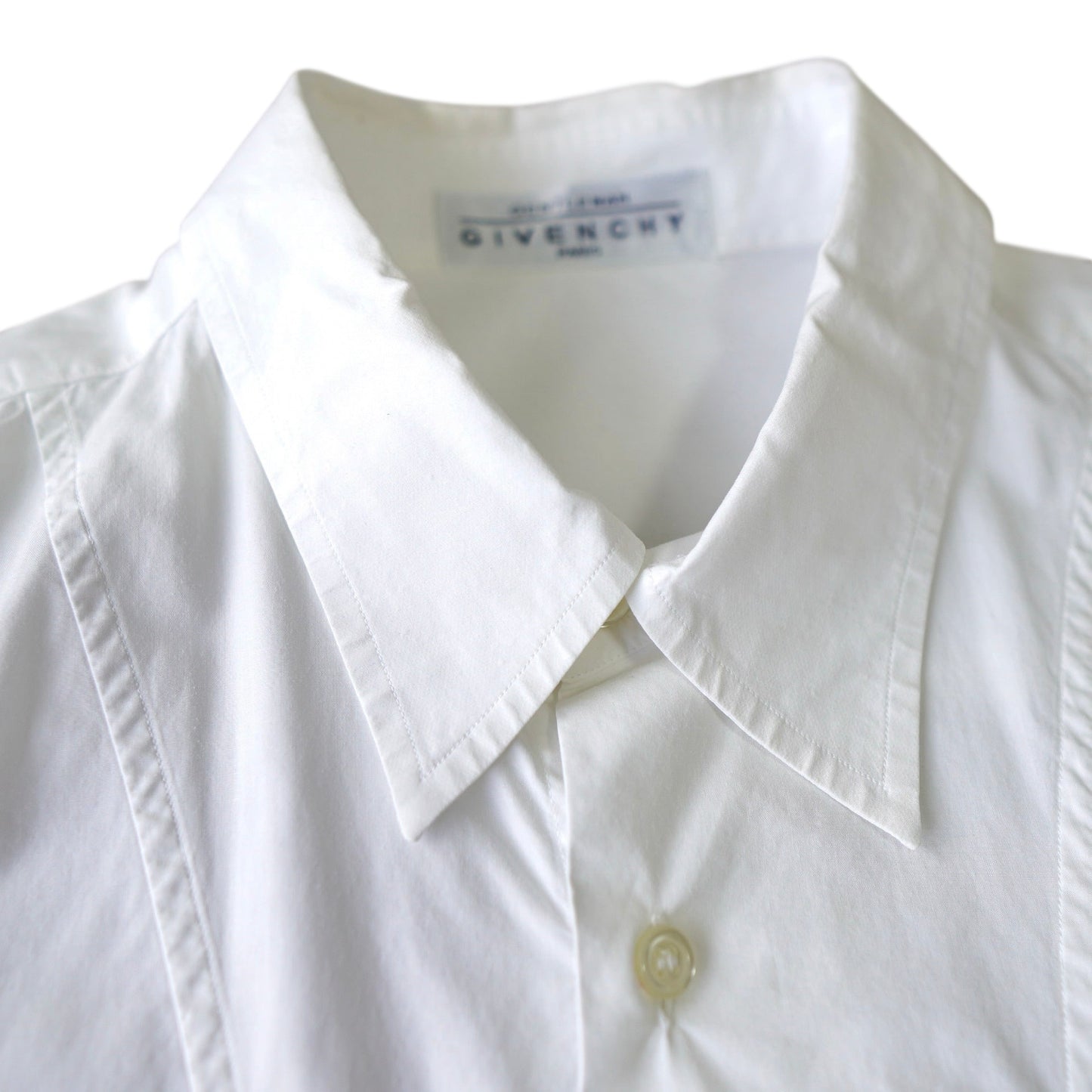 GIVENCHY Short Sleeve Shirt with Marine Logo, White, 1980s-1990s