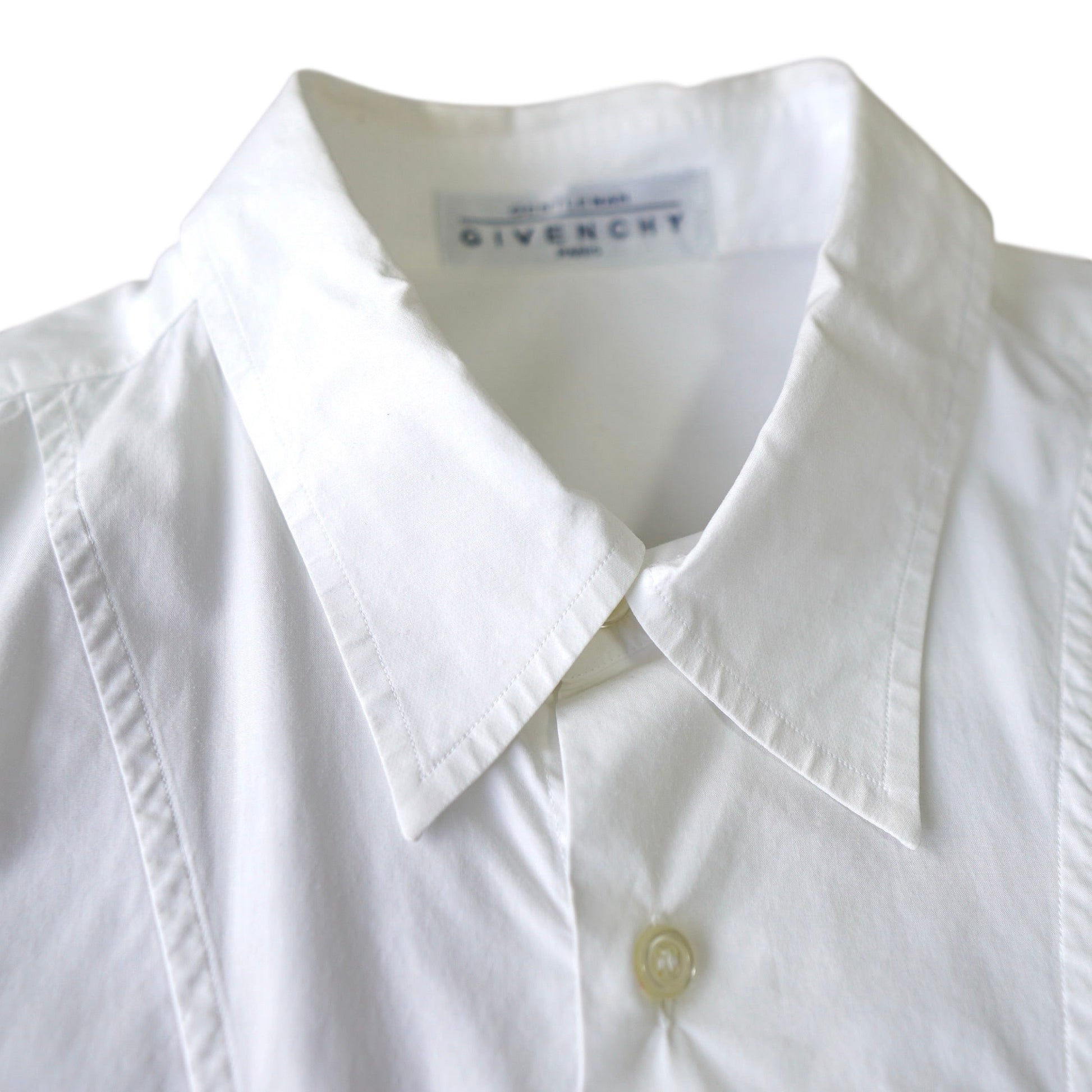 GIVENCHY Short Sleeve Shirt with Marine Logo, White, 1980s-1990s