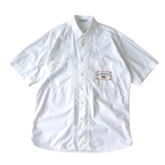 GIVENCHY Short Sleeve Shirt with Marine Logo, White, 1980s-1990s