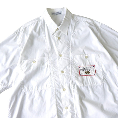GIVENCHY Short Sleeve Shirt with Marine Logo, White, 1980s-1990s