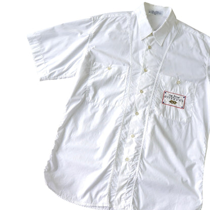 GIVENCHY Short Sleeve Shirt with Marine Logo, White, 1980s-1990s