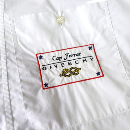 GIVENCHY Short Sleeve Shirt with Marine Logo, White, 1980s-1990s