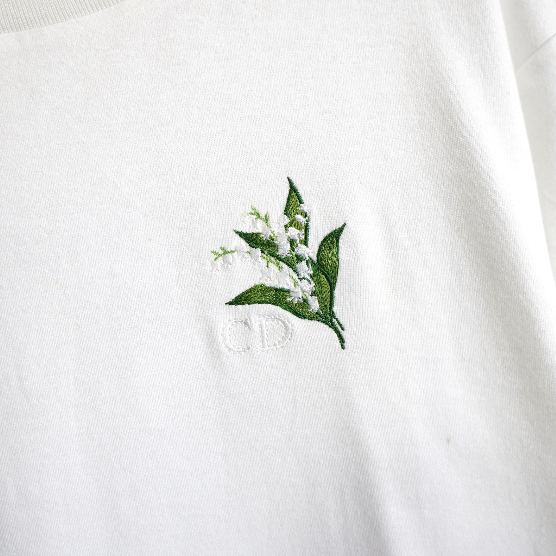 Dior Christian Dior Short Sleeve T-Shirt Flower Logo White 1990s T-Shirt