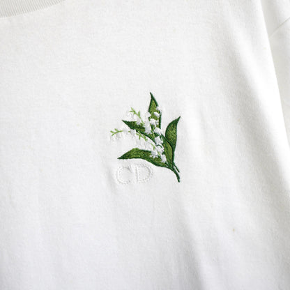 Dior Christian Dior Short Sleeve T-Shirt Flower Logo White 1990s T-Shirt
