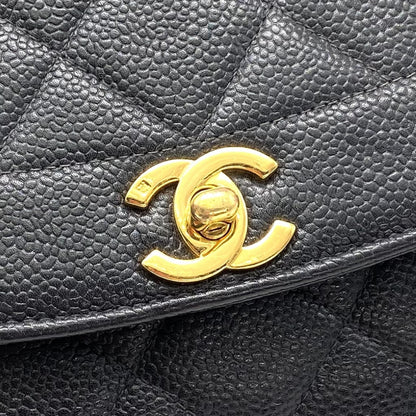 CHANEL Diana Matelasse Turnlock Coco Mark Caviar Leather Chain Shoulder Bag