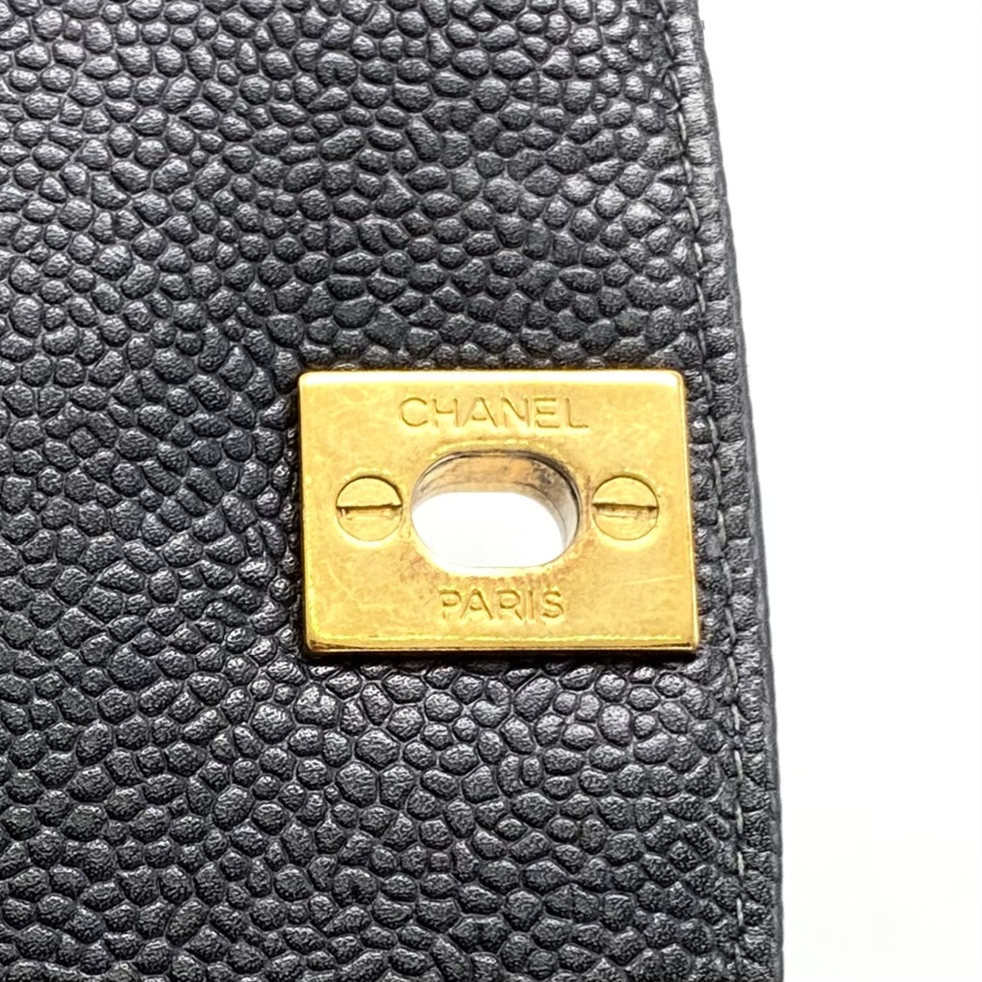 CHANEL Diana Matelasse Turnlock Coco Mark Caviar Leather Chain Shoulder Bag