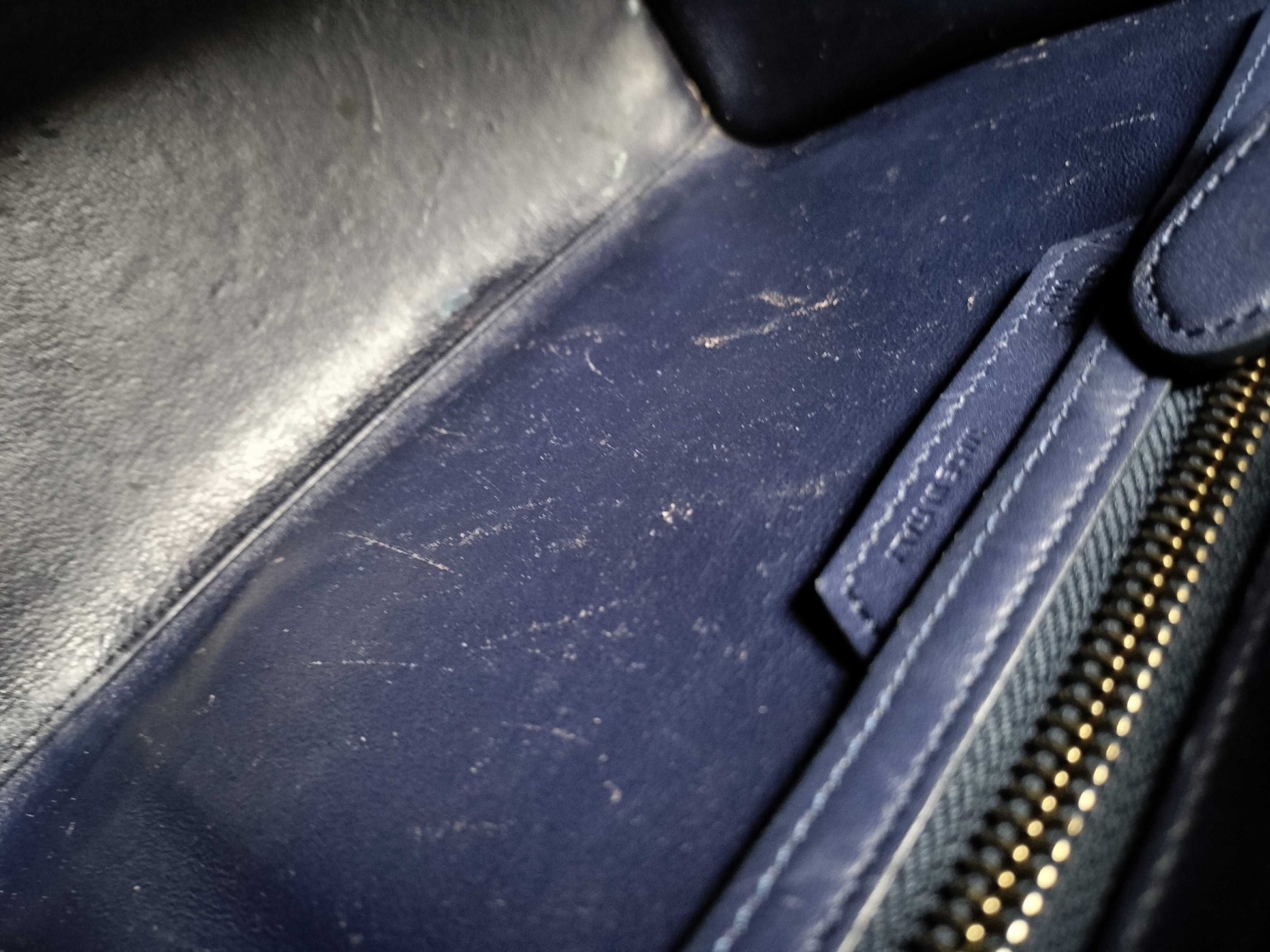 CELINE QT-Cline Blue Celine Mini Luggage Tote Handbag Handbag