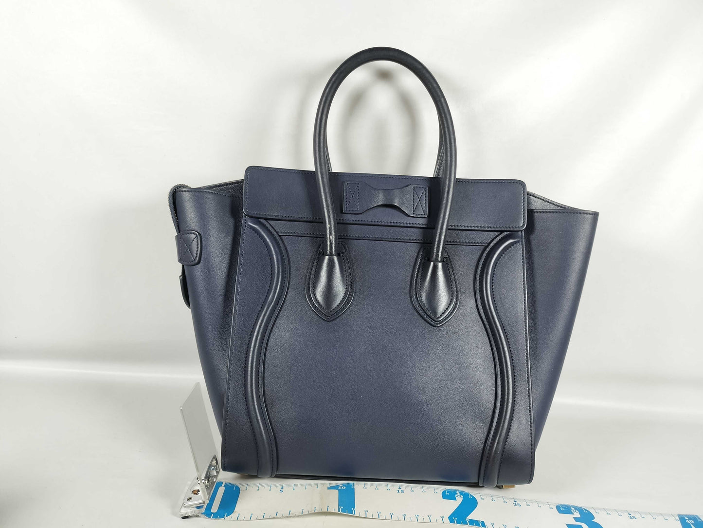 CELINE QT-Cline Blue Celine Mini Luggage Tote Handbag Handbag