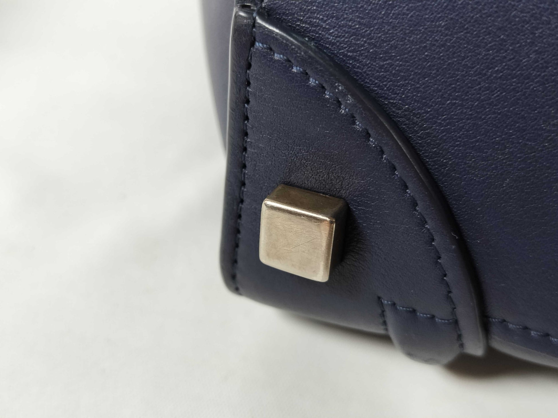CELINE QT-Cline Blue Celine Mini Luggage Tote Handbag Handbag