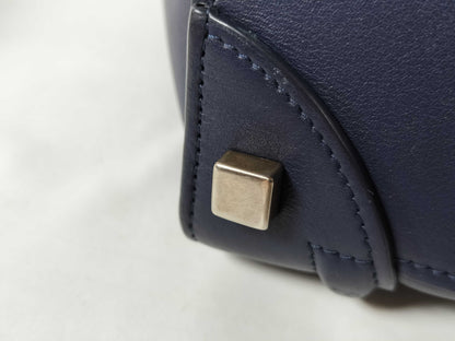 CELINE QT-Cline Blue Celine Mini Luggage Tote Handbag Handbag