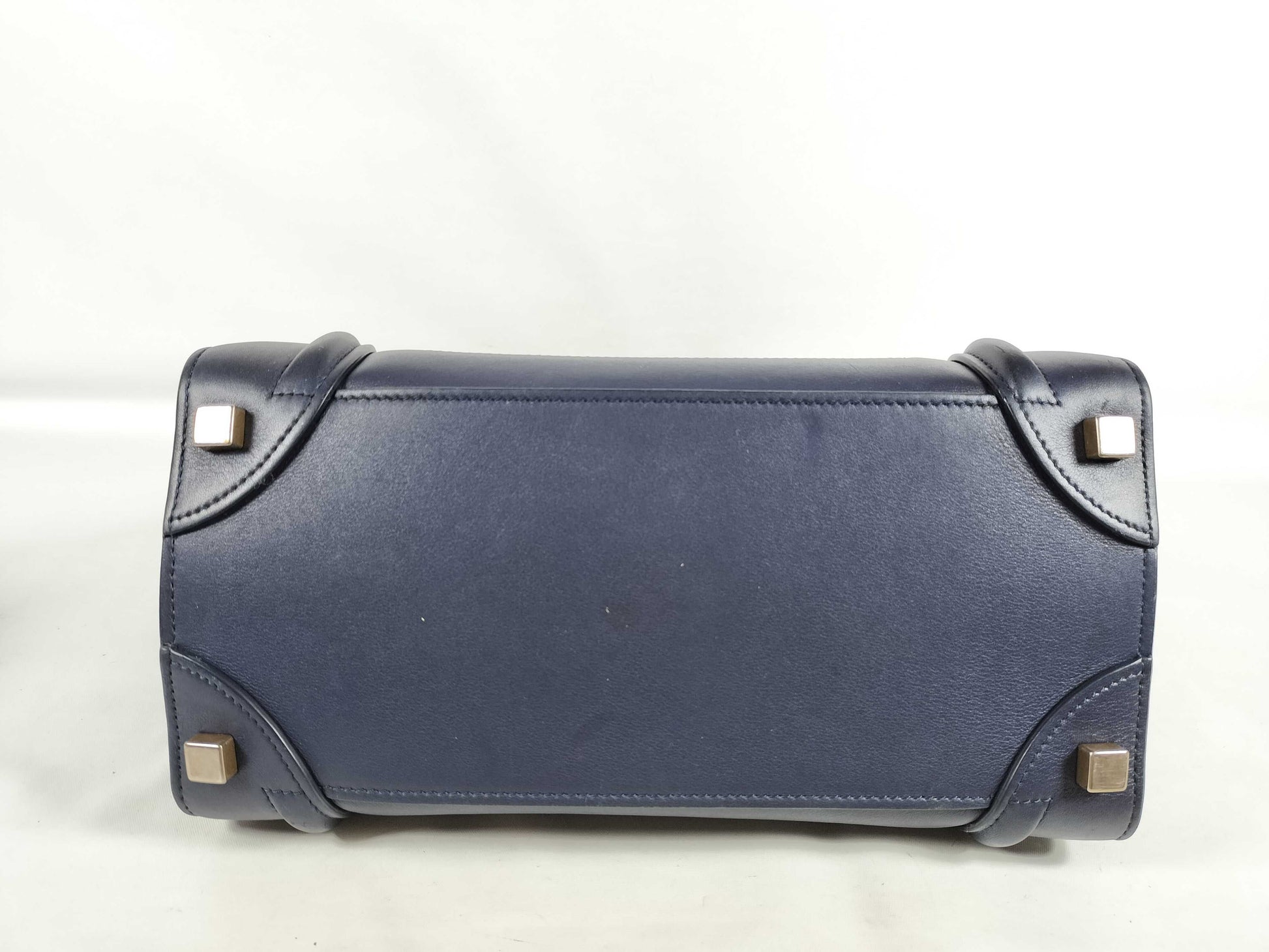 CELINE QT-Cline Blue Celine Mini Luggage Tote Handbag Handbag