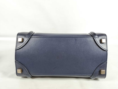 CELINE QT-Cline Blue Celine Mini Luggage Tote Handbag Handbag