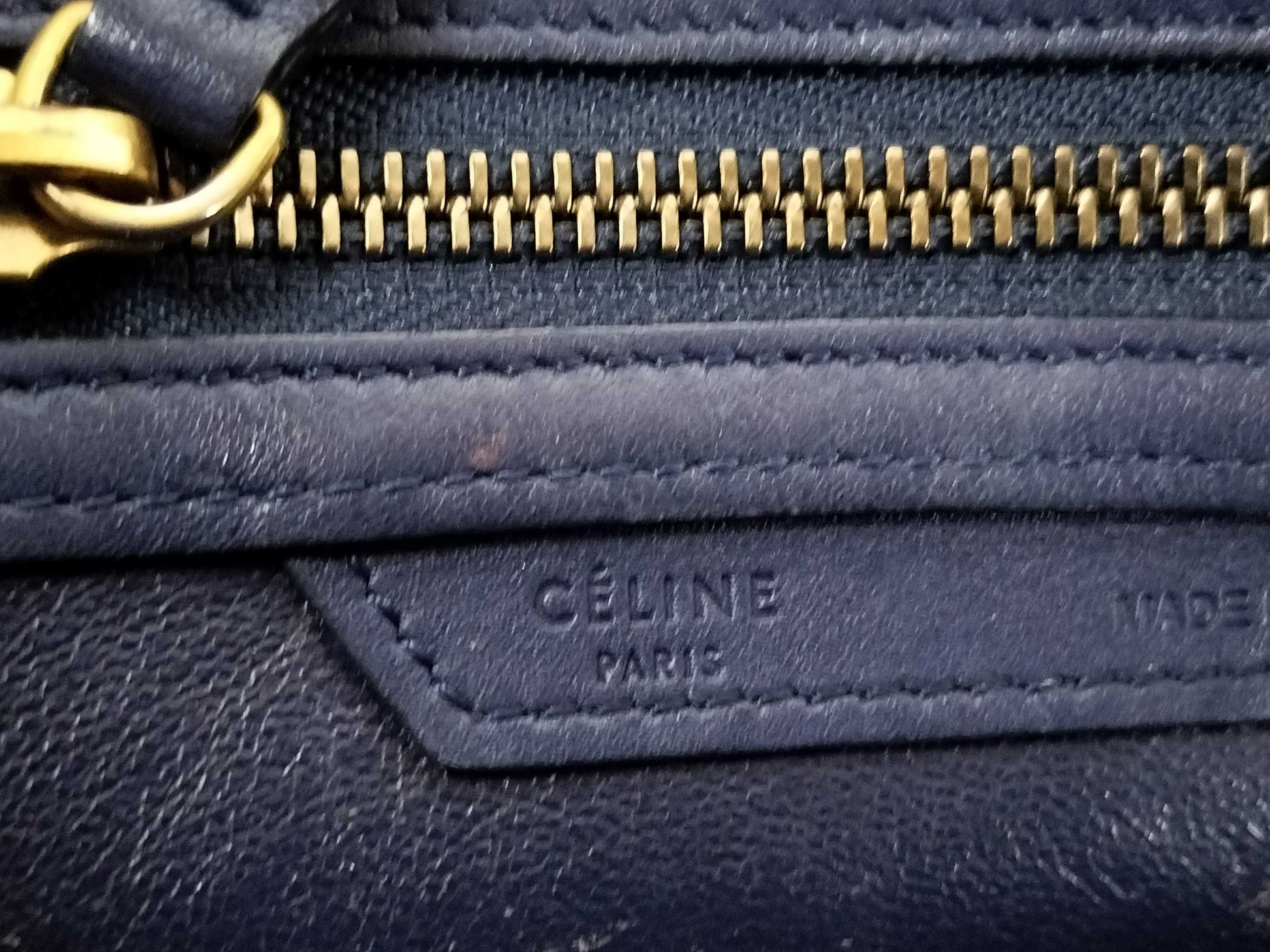 CELINE QT-Cline Blue Celine Mini Luggage Tote Handbag Handbag