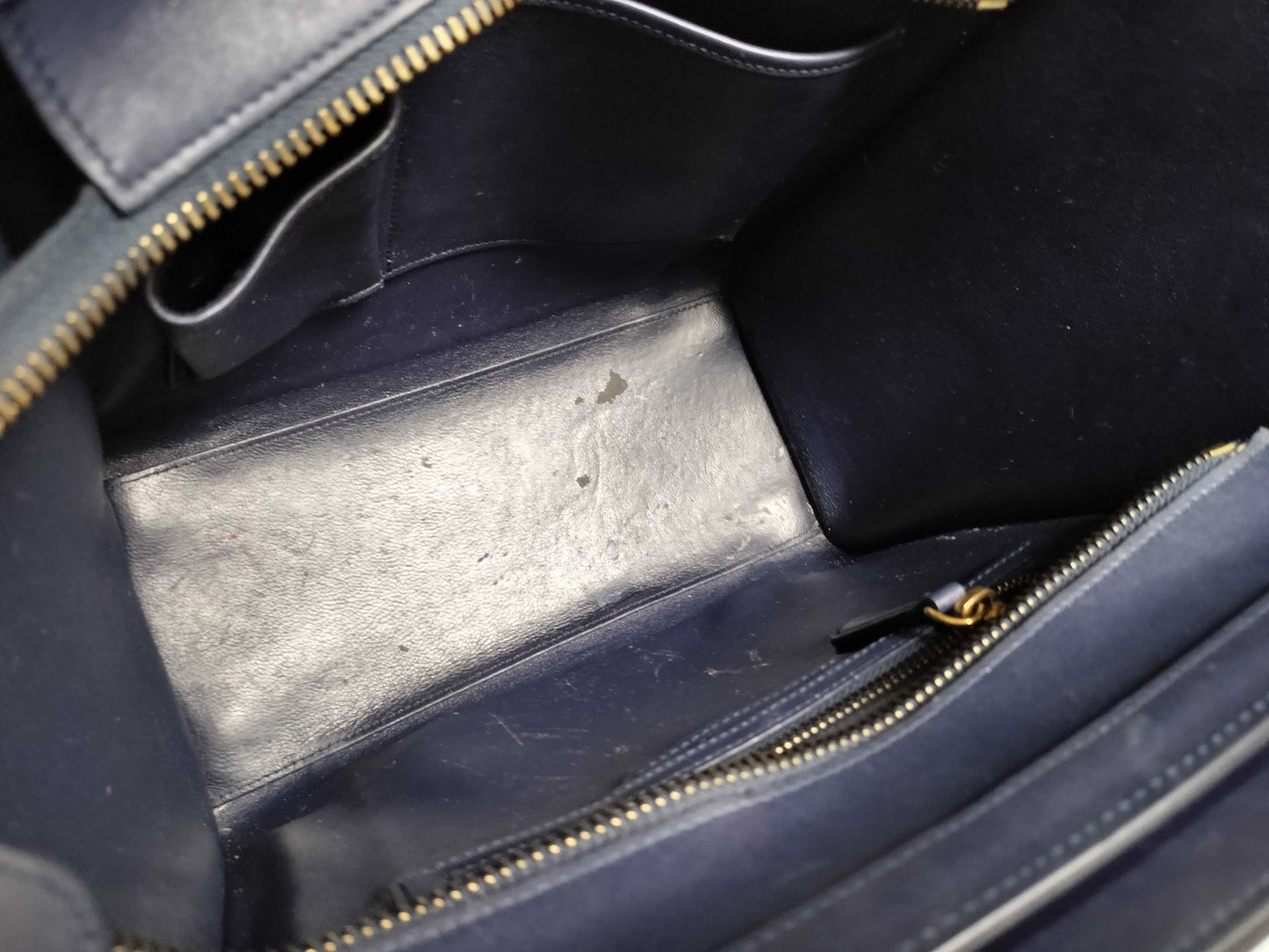 CELINE QT-Cline Blue Celine Mini Luggage Tote Handbag Handbag